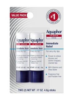 Aquaphor Lip Repair Stick, Lip Protectant, Moisturizing Lip Balm Multipack, 0.17 Oz, 2 Pack