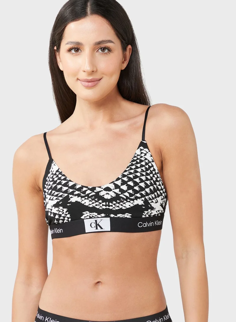 CALVIN KLEIN Logo Band Bikini Top