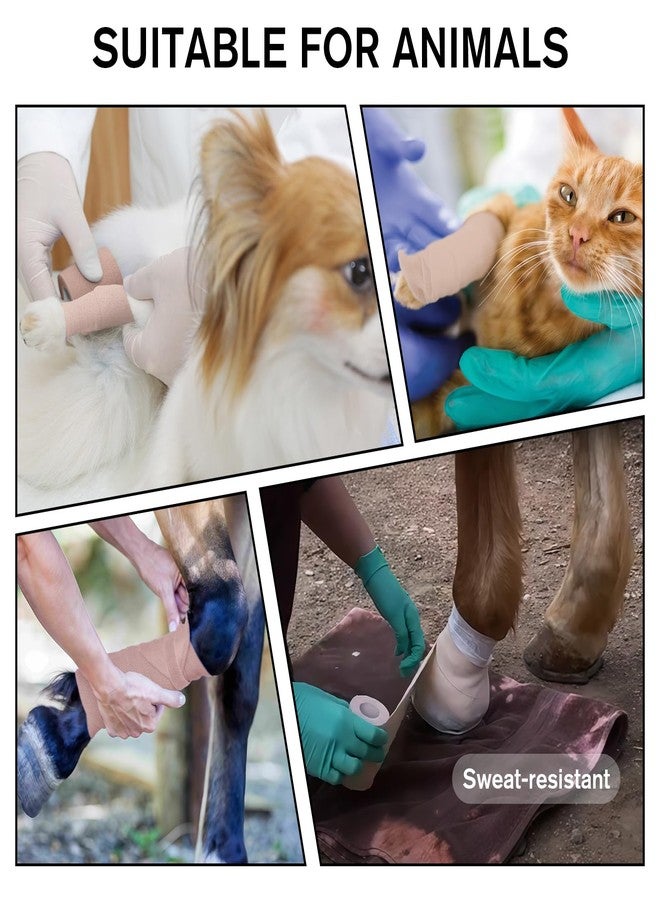 Worive 4 Rolls Elastic Tape, Breathable Self Adhesive Bandage Wrap, Flexible Stretch Bandages for Sports Wrists Sprains Knees Ankles, for Animals and Pets, 5 Yards (3 Inch in Width) - Image 5