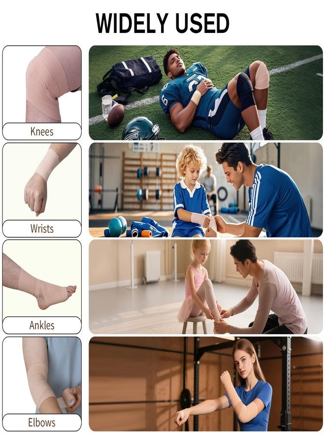 Worive 4 Rolls Elastic Tape, Breathable Self Adhesive Bandage Wrap, Flexible Stretch Bandages for Sports Wrists Sprains Knees Ankles, for Animals and Pets, 5 Yards (3 Inch in Width) - Image 4