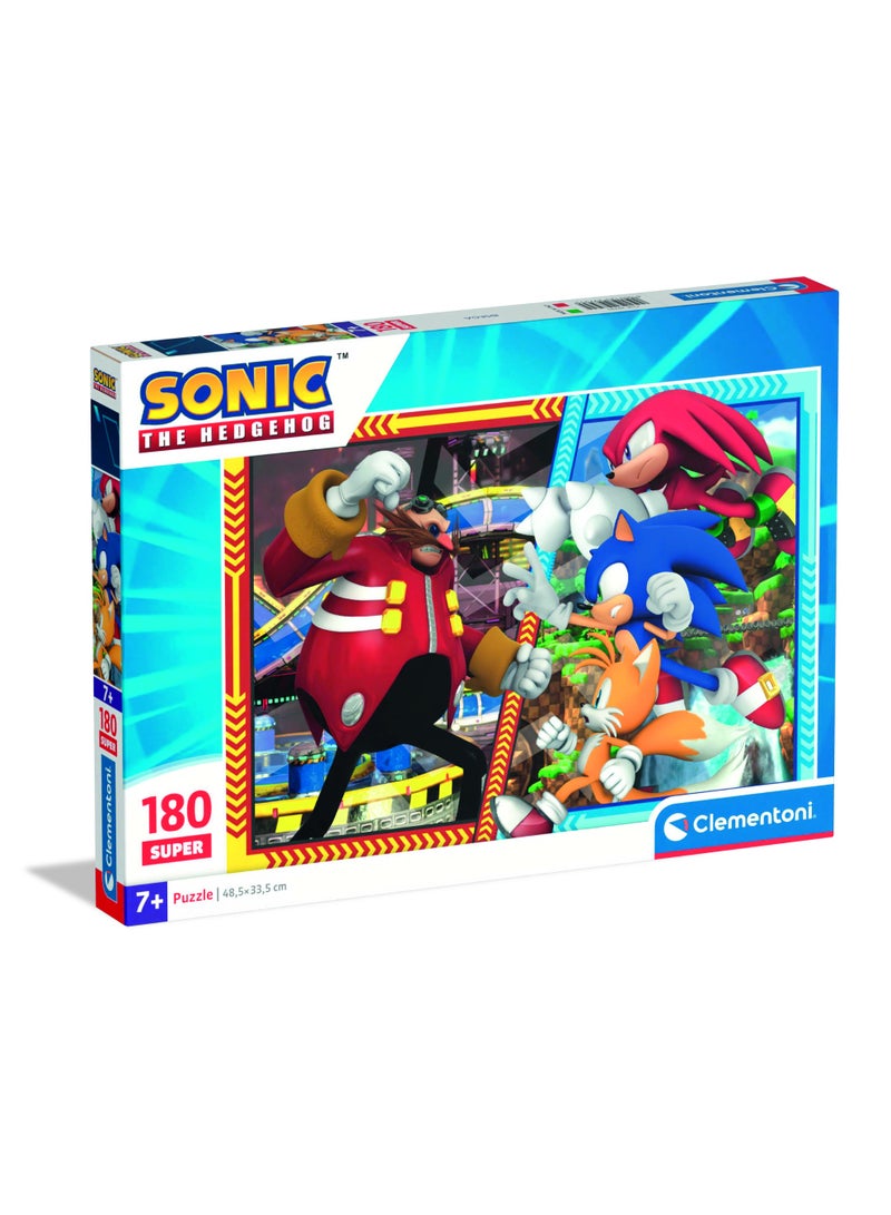 Clementoni Puzzle Sonic vs Eggman 180-Pieces | Jigsaw Puzzle | Children's Puzzle | Preschool Learning Toys | Develops Problem Solving Skills | Made in Italy - Image 1