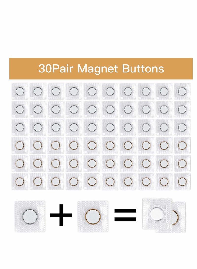 Y&D Invisible Magnetic Snap PVC Hidden Purse Closure Fastener for Handbag Clothing Clasp DIY Craft Sewing Tools, 30 Pairs 1.18 Inches  - Image 2