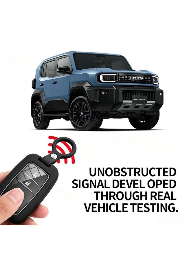 Liquid Silicone Car Key Cover For 2026 Toyota Land Cruiser FJ, Full Shockproof Protective Key Case With Key Ring Buckle, Soft Anti-Scratch Key Fob Holder For LC FJ 2026 - Image 2