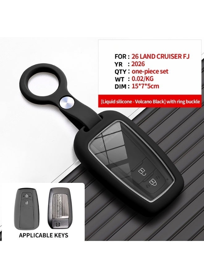 Liquid Silicone Car Key Cover For 2026 Toyota Land Cruiser FJ, Full Shockproof Protective Key Case With Key Ring Buckle, Soft Anti-Scratch Key Fob Holder For LC FJ 2026 - Image 4