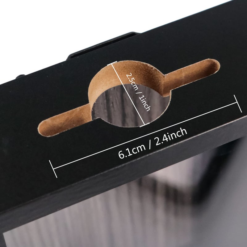 GraduationMall 8x8 Top Loading Shadow Box Frame with HD Glass Wood Display Case with Slot 1.25 inches Interior Depth Ideal for Wine Bottle Caps Tickets Shells Stamps and More Black - Image 5