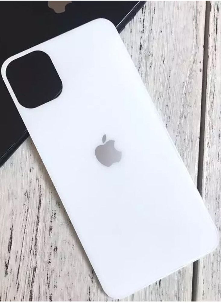 CATANES - iPhone 11 Pro Max Back Sticker Skin Ultra-Thin Tempered Glass Solid Color Film White - Image 1