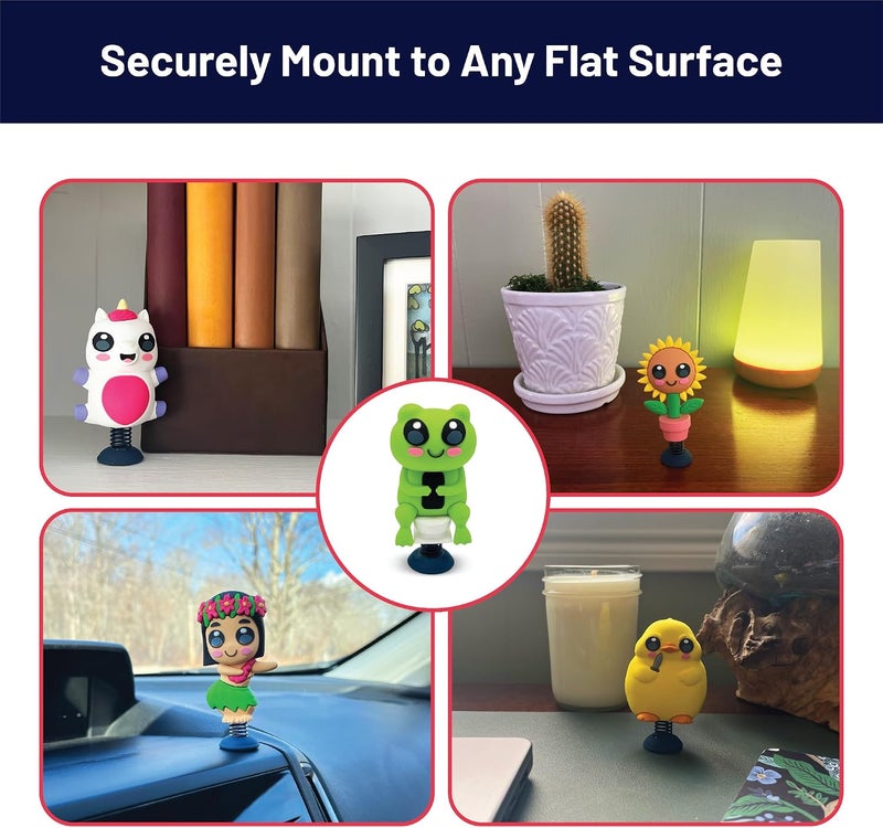 GOOFBALLS Frog on Toilet Dashboard Dancer – Hilarious Bobblehead Frog Scrolling on Phone – Funny Car Dashboard Toy – Soft Plastic with Adhesive Pad – Quirky Gag Gift for Drivers, & Office Desks - Image 4