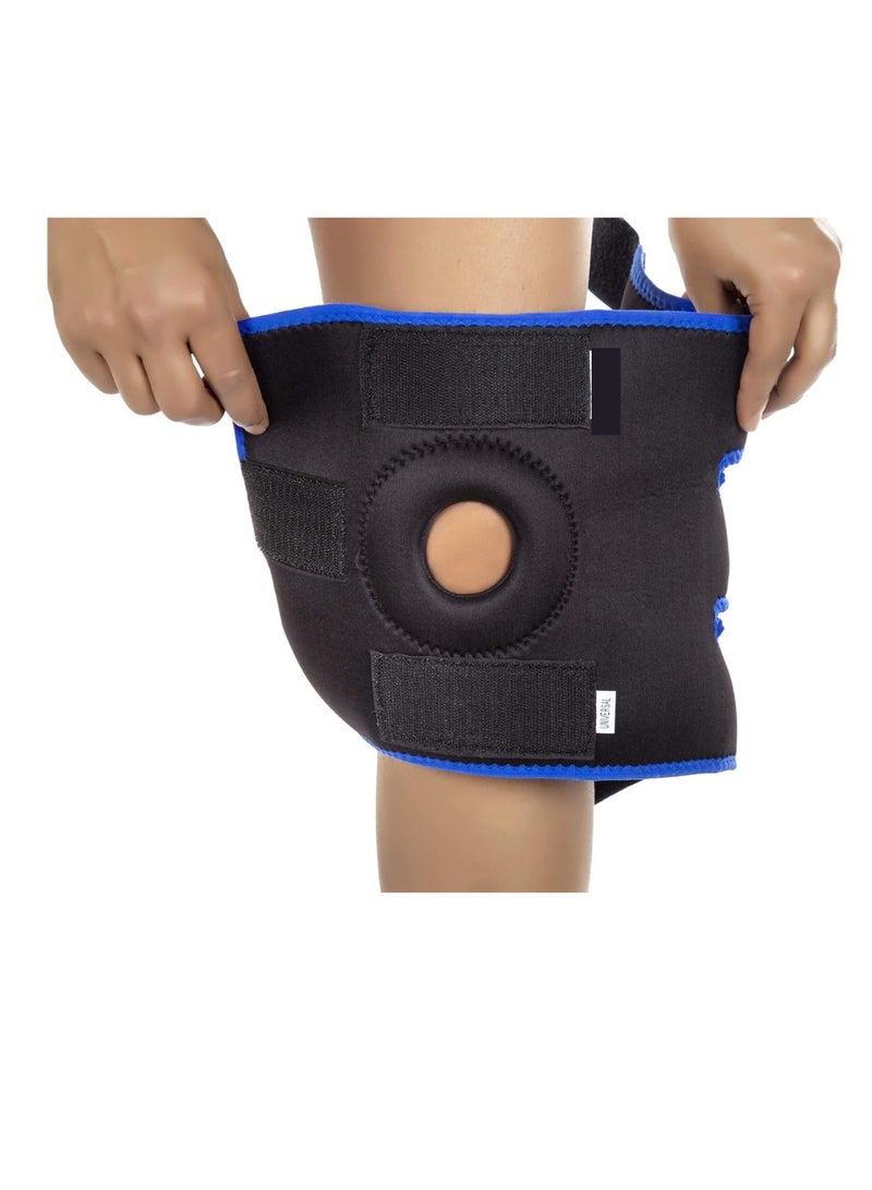 Spall 1pc Adjustable Fiess Knee Support Brace - Elastic Patella Belt with Secure Straps Cut-Out Design  - Image 2