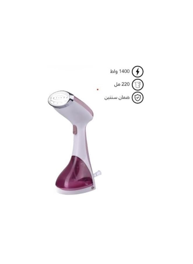REBENUO REBENUO Handheld Steam Iron 1400W 220ml Steam Iron Clothes Steamer Wrinkle Remover Short Heating Time 15s - Pink - ON0001. - Image 4