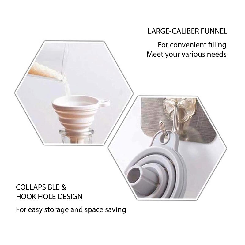 Mistifi Misitifi Collapsible Funnel, Set of 2, Flexible Silicone Foldable Kitchen Funnel for Liquid/Powder Transfer Hopper Food Grade Silicone Funnel - Image 4