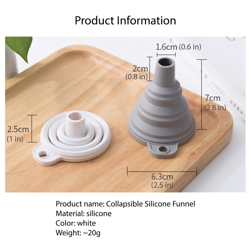 Mistifi Misitifi Collapsible Funnel, Set of 2, Flexible Silicone Foldable Kitchen Funnel for Liquid/Powder Transfer Hopper Food Grade Silicone Funnel - Image 3