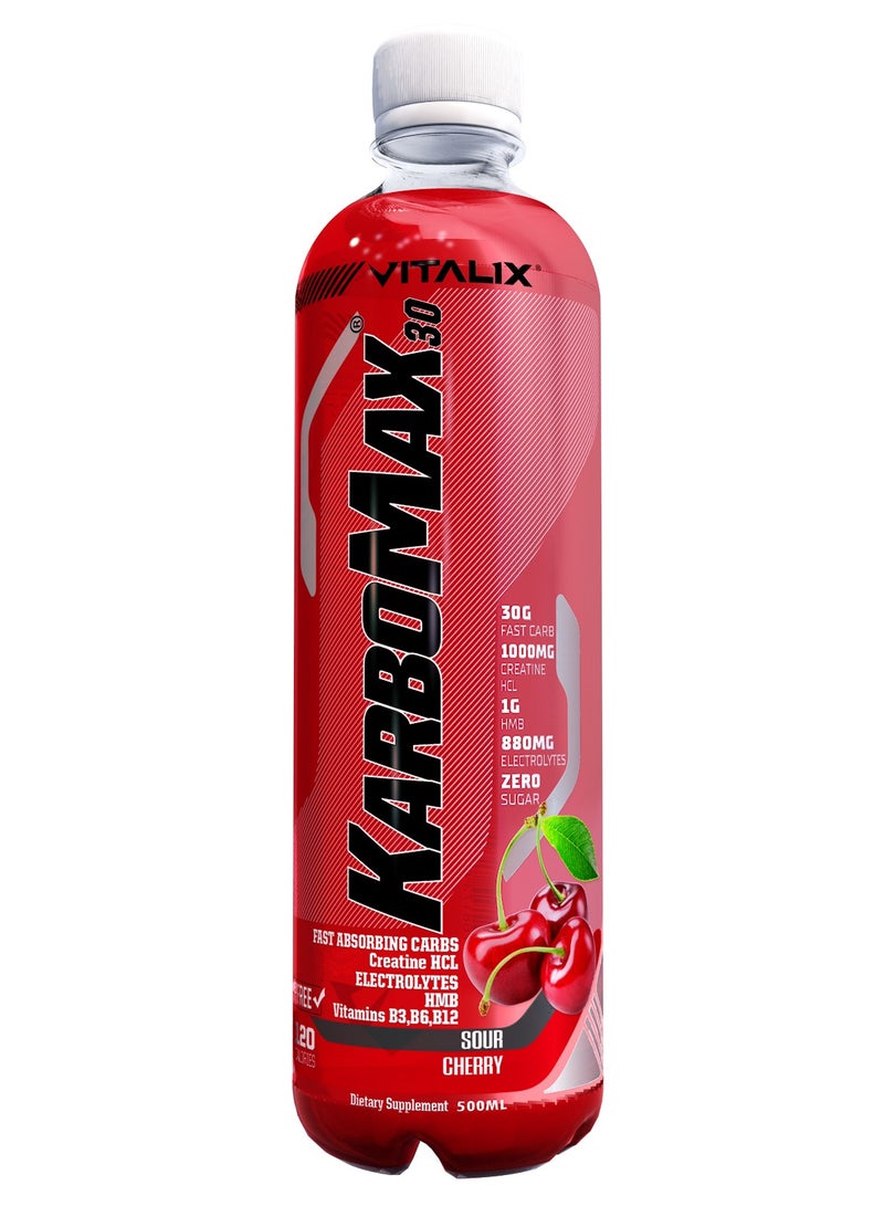 فيتاليكس كاربومكس 30 نكة السورشيري – مشروب كربوهيدرات سريع لزيادة الوزن يحتوي على 30 جم كربوهيدرات، 1000 ملغ كرياتين HCL، 1 جم HMB، 880 ملغ إلكترولايت، فيتامينات ب، بدون سكر، 500 مل × عبوة من 12. - Image 2
