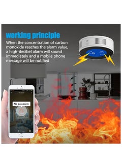 UanTii Tuya WiFi Smart Natural Gas Leakage Detector Fire Security Alarm Digital LCD Temperature Display Gas Sensor for Home Kitchen  - Image 3