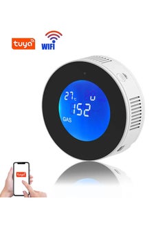 UanTii Tuya WiFi Smart Natural Gas Leakage Detector Fire Security Alarm Digital LCD Temperature Display Gas Sensor for Home Kitchen  - Image 1