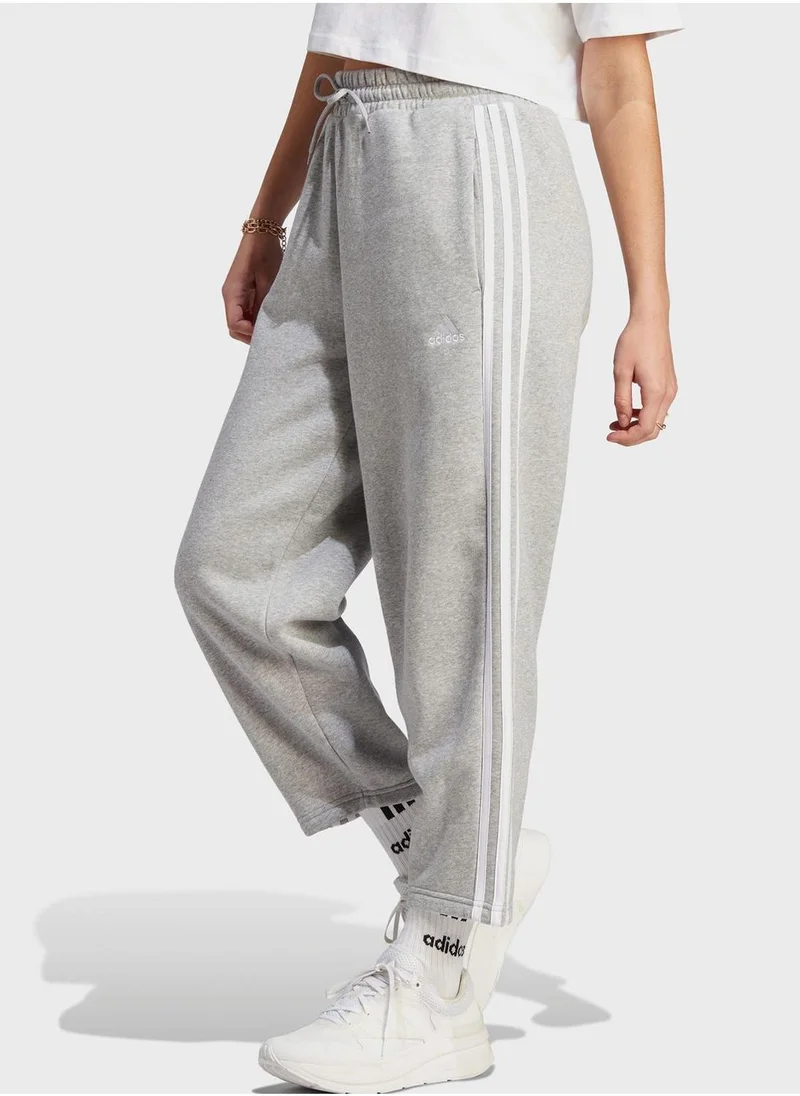 Adidas Essentail 3 Stripe Open Hem Fleece Pants