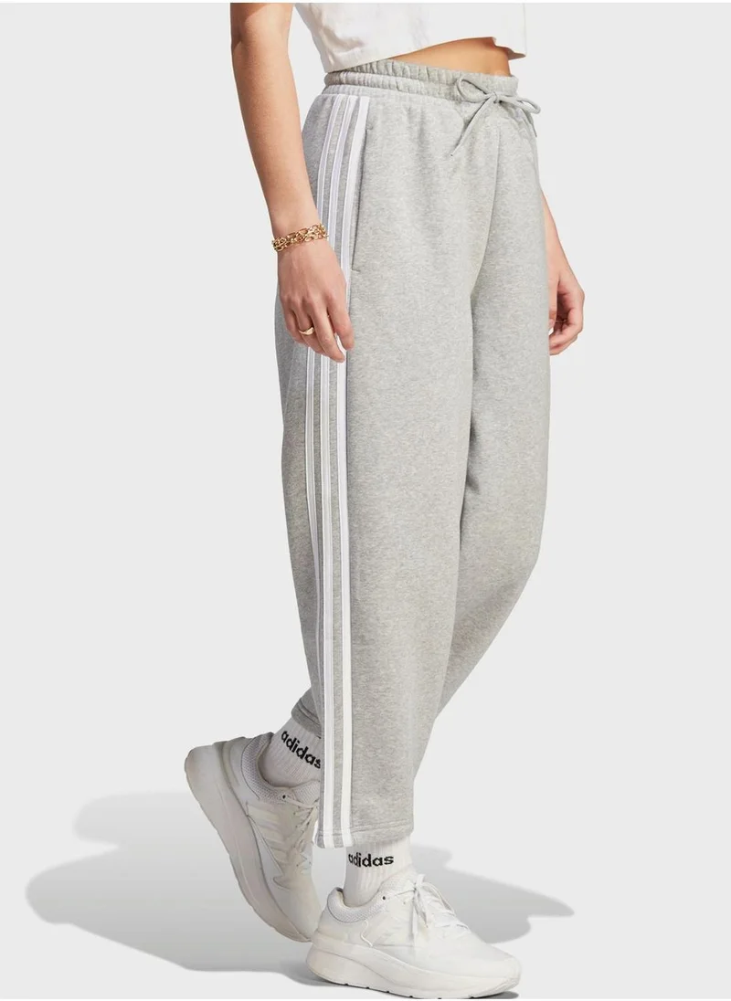 Adidas Essentail 3 Stripe Open Hem Fleece Pants