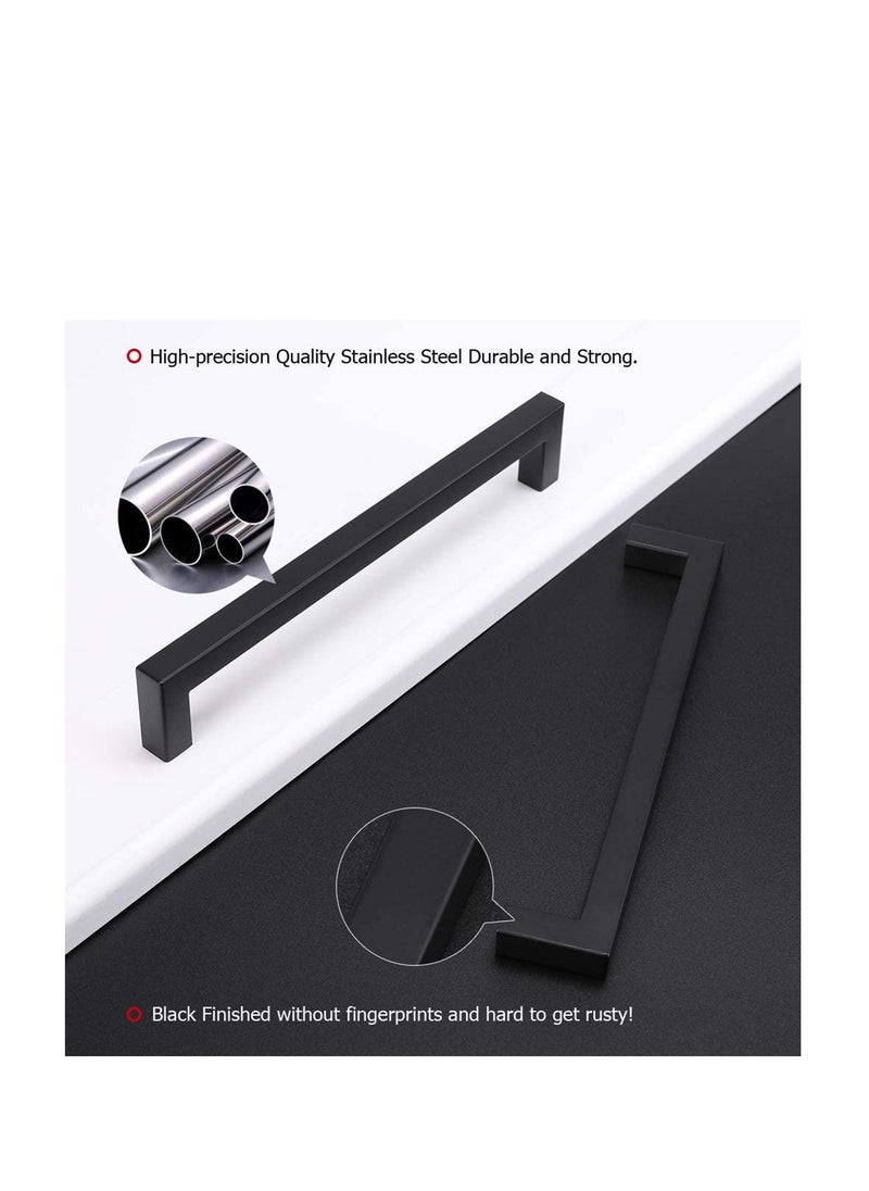 SYOSI Cupboard Small Handle Closet Black Small Handle, Solid Square Cabinet Handle Black Furniture Pulls Hole Centers Black Cabinet Hrdware, Modern Bedroom Cabinet Handles 1 Pack  - Image 3