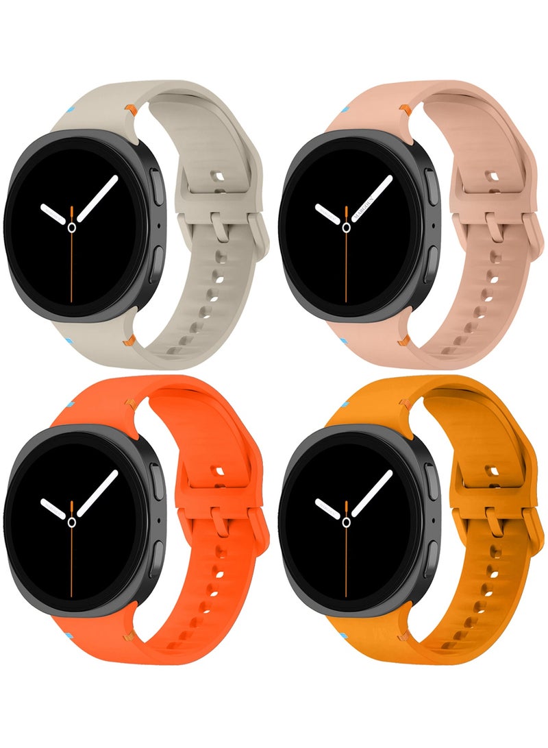 CATANES 4Packs Sport Band for Galaxy Watch 8 40mm 44mm and Watch 8 Classic 46mm, Silicone Replacement Strap, M/L Size - Image 2