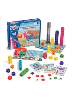 hand2mind MathLink Cubes Numberblocks 1-10 Activity Set, 30 Preschool Learning Activities, Counting Blocks, Linking Cubes, Educational Toys for Kids, Number Games, Math Manipulatives Kindergarten  - Image 1