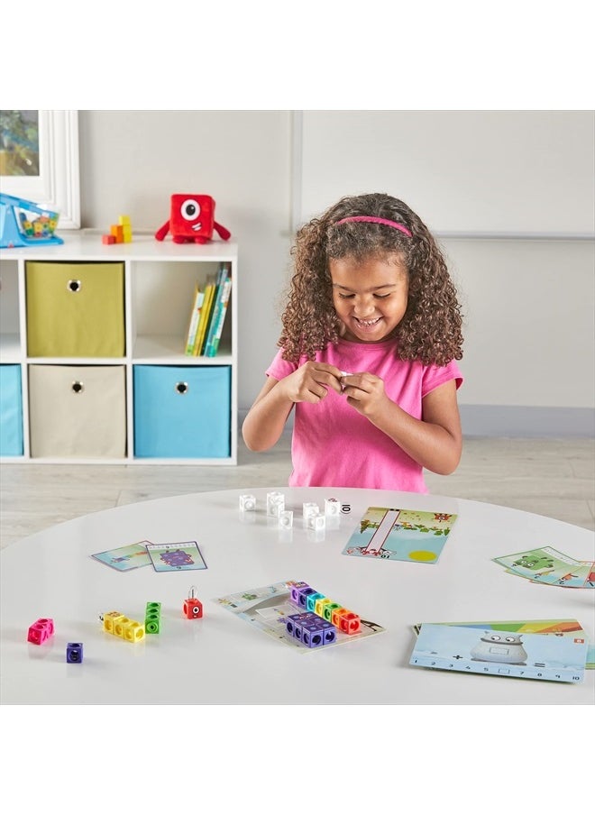 hand2mind - MathLink Cubes Numberblocks 1-10 Activity Set, 30 Preschool Learning Activities, Counting Blocks, Linking Cubes, Educational Toys for Kids, Number Games, Math Manipulatives Kindergarten - Image 1