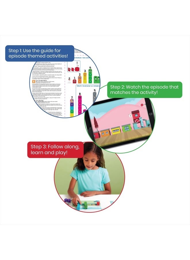 hand2mind - MathLink Cubes Numberblocks 1-10 Activity Set, 30 Preschool Learning Activities, Counting Blocks, Linking Cubes, Educational Toys for Kids, Number Games, Math Manipulatives Kindergarten - Image 1