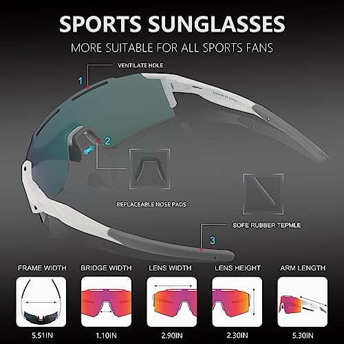 OULAIQI Cycling Sunglasses for Cycling Men Women Baseball Glasses 1 Lens - Image 5