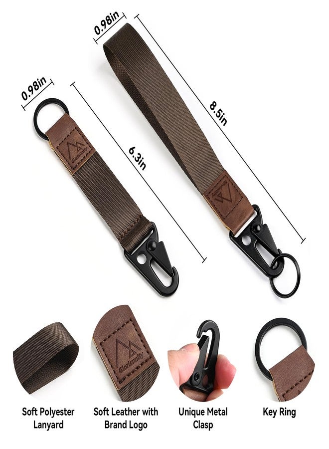 Glorisunity Hand Wrist Lanyard Key Chain Holder, Wristlet Strap for Key for Women & Men, Lanyard for Car Key (2 Piece) (Black) - Image 3