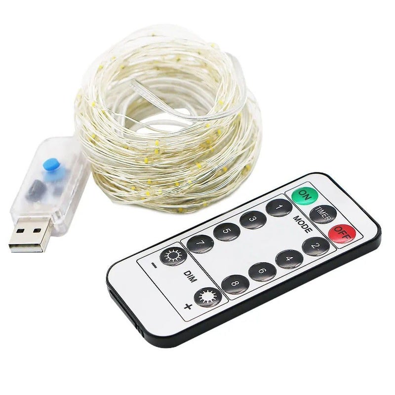 HUMAIZAR Warm White Fairy String Led Light Christmas Diwali Ramadan Festival Lights Decorations Lights Bedroom Lights Kids Room Lights Ambience Light Pack of 1 5 Meter 50 Led with Remote - Image 3