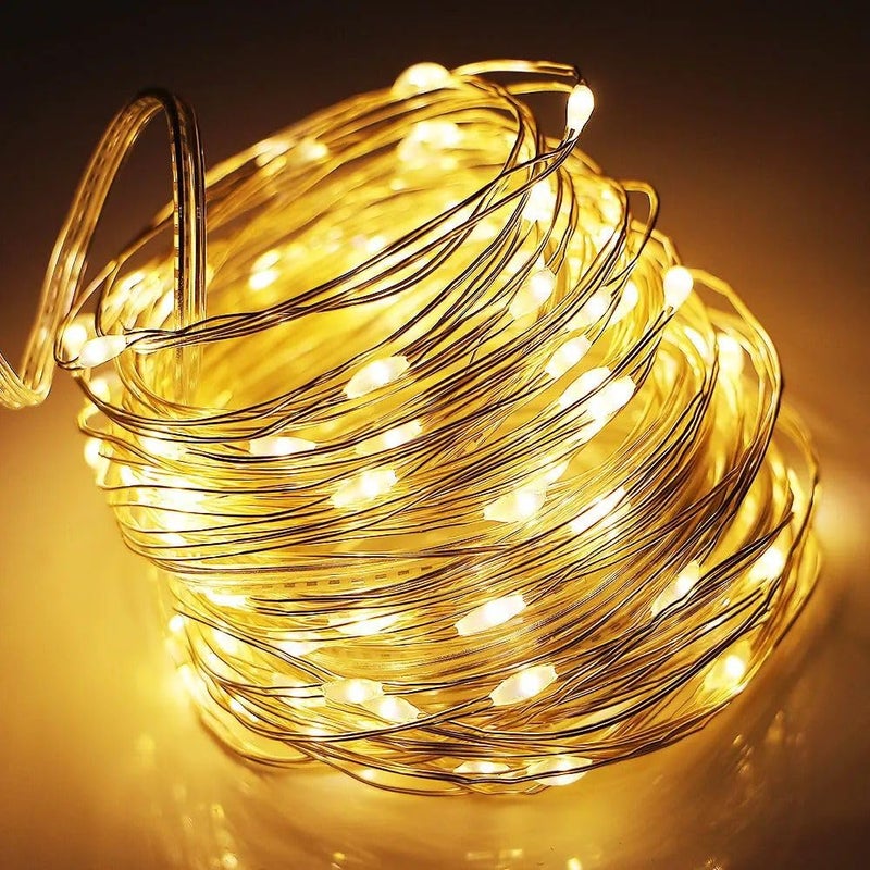 HUMAIZAR Warm White Fairy String Led Light Christmas Diwali Ramadan Festival Lights Decorations Lights Bedroom Lights Kids Room Lights Ambience Light Pack of 1 5 Meter 50 Led with Remote - Image 4