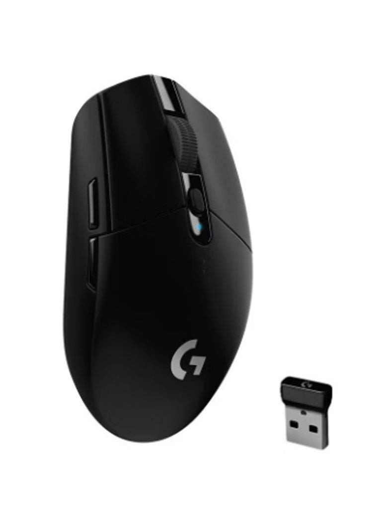 لوجيتيك ماوس لوجيتك G305 اللاسلكي فائق السرعة، مستشعر HERO، دقة 12000 DPI، خفيف الوزن، 6 أزرار قابلة للبرمجة، عمر بطارية يصل إلى 250 ساعة، ذاكرة مدمجة، متوافق مع أجهزة الكمبيوتر/ماك، لون أسود. - Image 1
