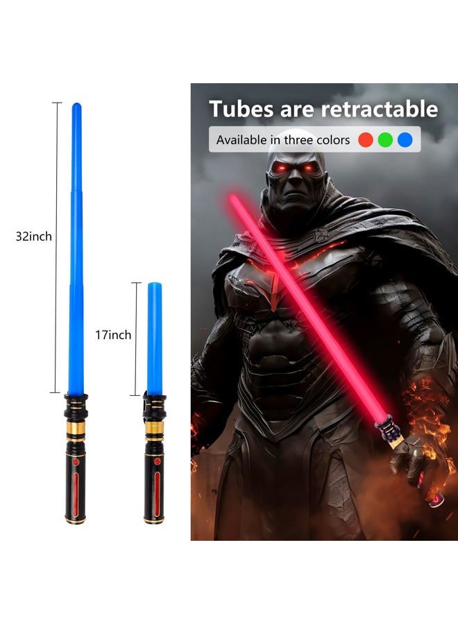 YOFOTHS 3 Pack Light Sabers, Light Sabers for Kids with FX Sound, Expandable Light Up Saber for Cosplay Halloween Dress Up Parties Birthday - Image 2