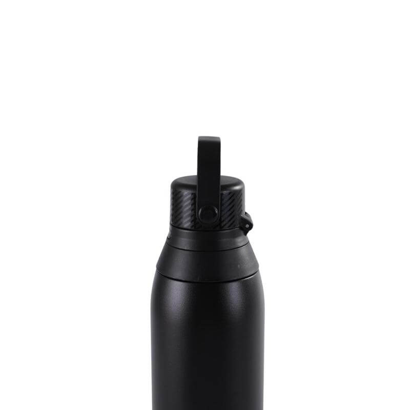 Hans Larsen EVORA 750ml Vacuum Insulated Stainless Steel Water Bottle, Double Wall, Lockable Lid & Sip Straw, 12 Hrs Cold / 8 Hrs Hot, Leak-Proof Sports Bottle with Carry Loop - Black - Image 2