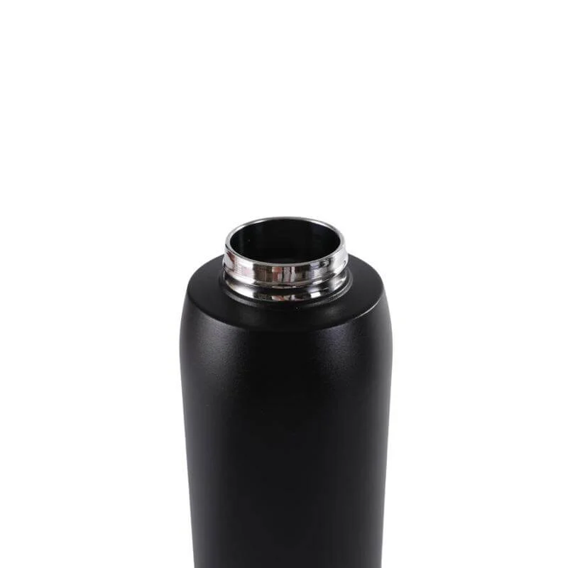 Hans Larsen Black Hans Larsen EVORA 750ml Vacuum Insulated Stainless Steel Water Bottle, Double Wall, Lockable Lid & Sip Straw, 12 Hrs Cold / 8 Hrs Hot, Leak-Proof Sports Bottle with Carry Loop - Black  | Best Price UAE
