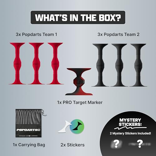 Popdarts PRO Pack Game Set (Red & Black) - Indoor, Outdoor Suction Cup Throwing Game - Competition with a POP - Image 3