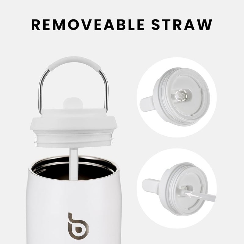 BOTTLE BOTTLE Stainless Steel Water Bottle with Straw and Lid, 32oz Vacuum Insulated Water Bottle Flask, Stay Cold for 24 Hrs, Hot for 12 Hrs, Leak-Proof Wide Mouth Sports water bottle, white… - Image 5