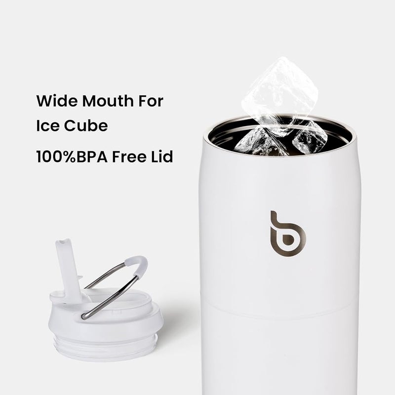 BOTTLE BOTTLE Stainless Steel Water Bottle with Straw and Lid, 32oz Vacuum Insulated Water Bottle Flask, Stay Cold for 24 Hrs, Hot for 12 Hrs, Leak-Proof Wide Mouth Sports water bottle, white… - Image 4