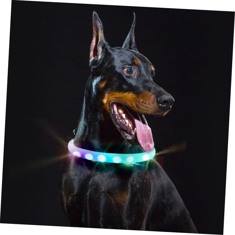 USB Charging LED Dog Collar White Flashing Night Luminous Glowing For Safe Walking Pets - Image 5