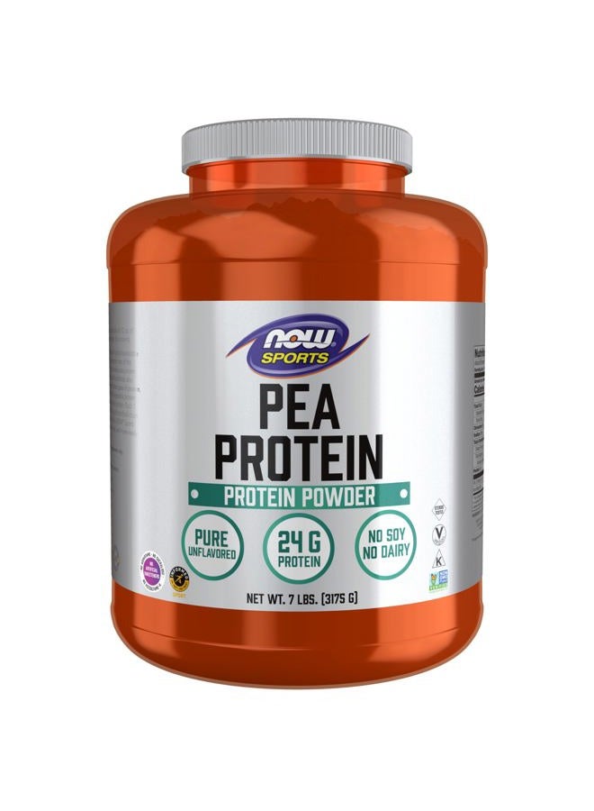 now Sports Nutrition, Pea Protein 24 g, Fast Absorbing, Unflavored Powder, 7-Pound - Image 1