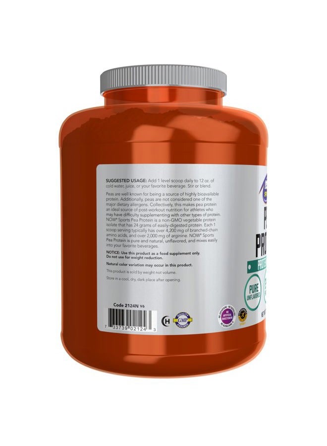 now Sports Nutrition, Pea Protein 24 g, Fast Absorbing, Unflavored Powder, 7-Pound - Image 3