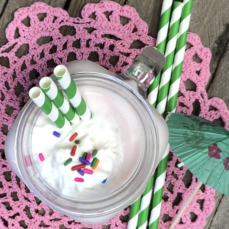 Outside the Box Pape Green Striped Paper Straws - Green White Stripe - Christmas St Patrick's Birthday Supply - 7.75 Inches - 50 Pack - Image 5