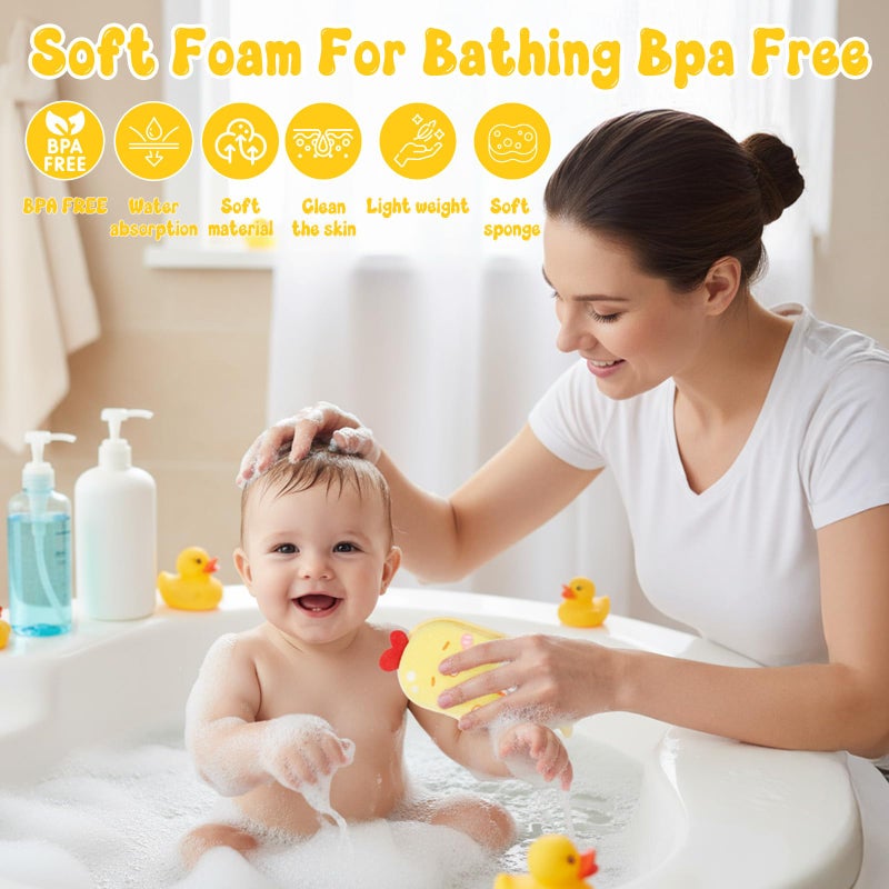 Grevosea 4 Pack Bath Sponge for Kids and Baby, Bath Loofah Sponge, Soft and Absorbent Exfoliating Body Scrubber Shower Cute Cartoon Mesh Sponges for Shower Washing Exfoliating Kids Baby Women Boys and Girl - Image 4