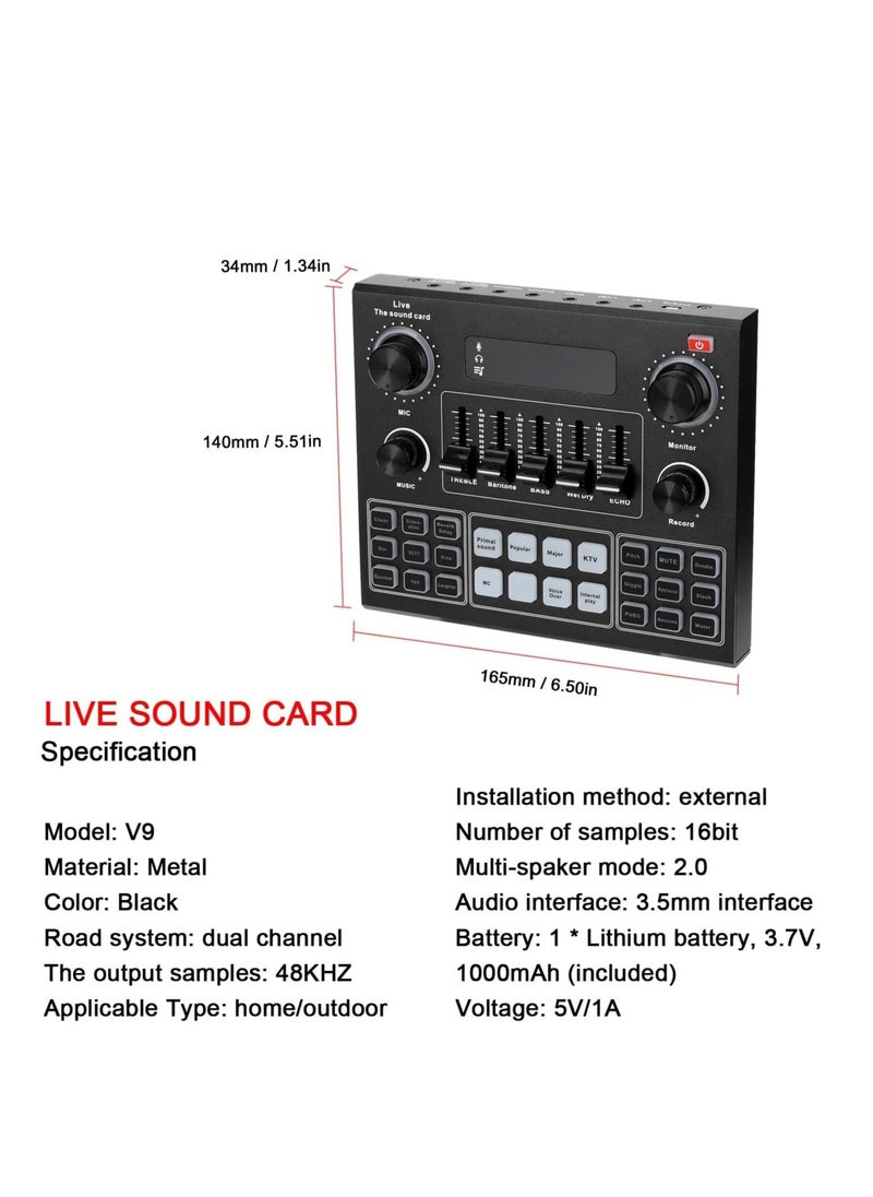 ELTRAZONE Elite V9 Sound Card & BM800 Pro Microphone Bundle for Advanced Broadcasting  - Image 5