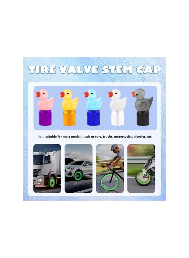 S-TOP 4PCS Duck Glow in The Dark Tire Valve Stem Caps, Universal Car Truck Motorcycle Bicycle Air Valve Covers, Fluorescent Resin & Titanium Alloy, High Strength Protective Dust Cap - Image 4