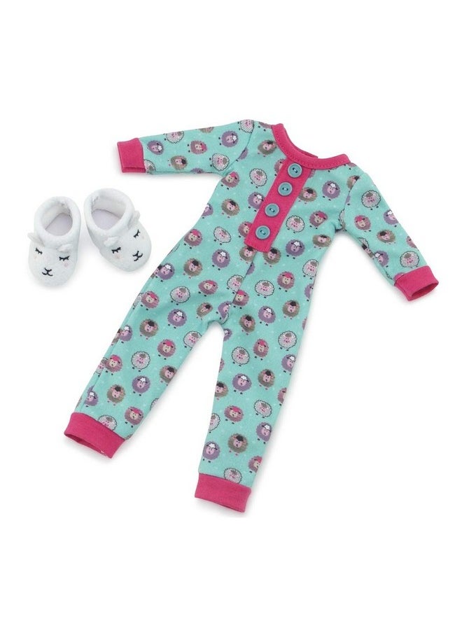 Emily Rose 14.5 Inch Doll Clothes Lamb Print 14" Doll Pajamas Pjs Gift Set Including Doll Slippers Gift Boxed Compatible With Wellie Wishers And Glitter Girls Dolls  - Image 1