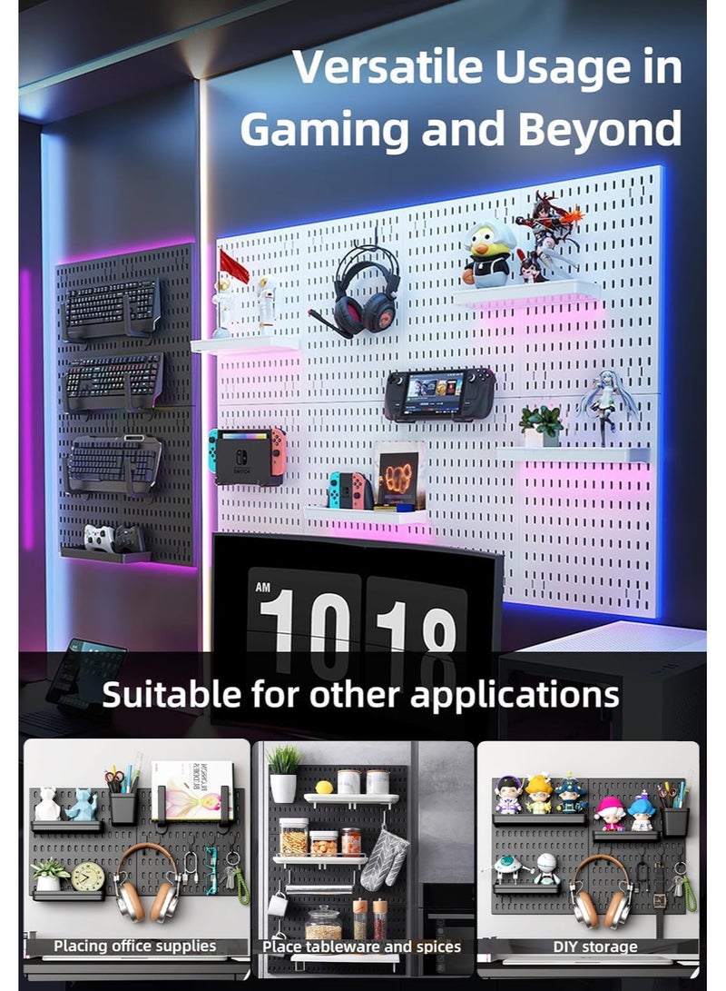 TAPIT 4Pcs Pegboard Wall Organizer (11"*16") for Wall Garage Utility Tools Pegboard Storage System for Workbench Shop Shed Modular Peg Board Organizer Board Kit for Pegboard Hooks (Black) - Image 4