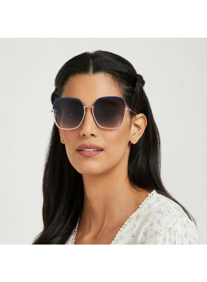 30Sundays SLAY Women Blue Sunglasses - Frame Material: Metal + Acetate - Lens Color: Blue- Frame Color: Blue - Full Rim