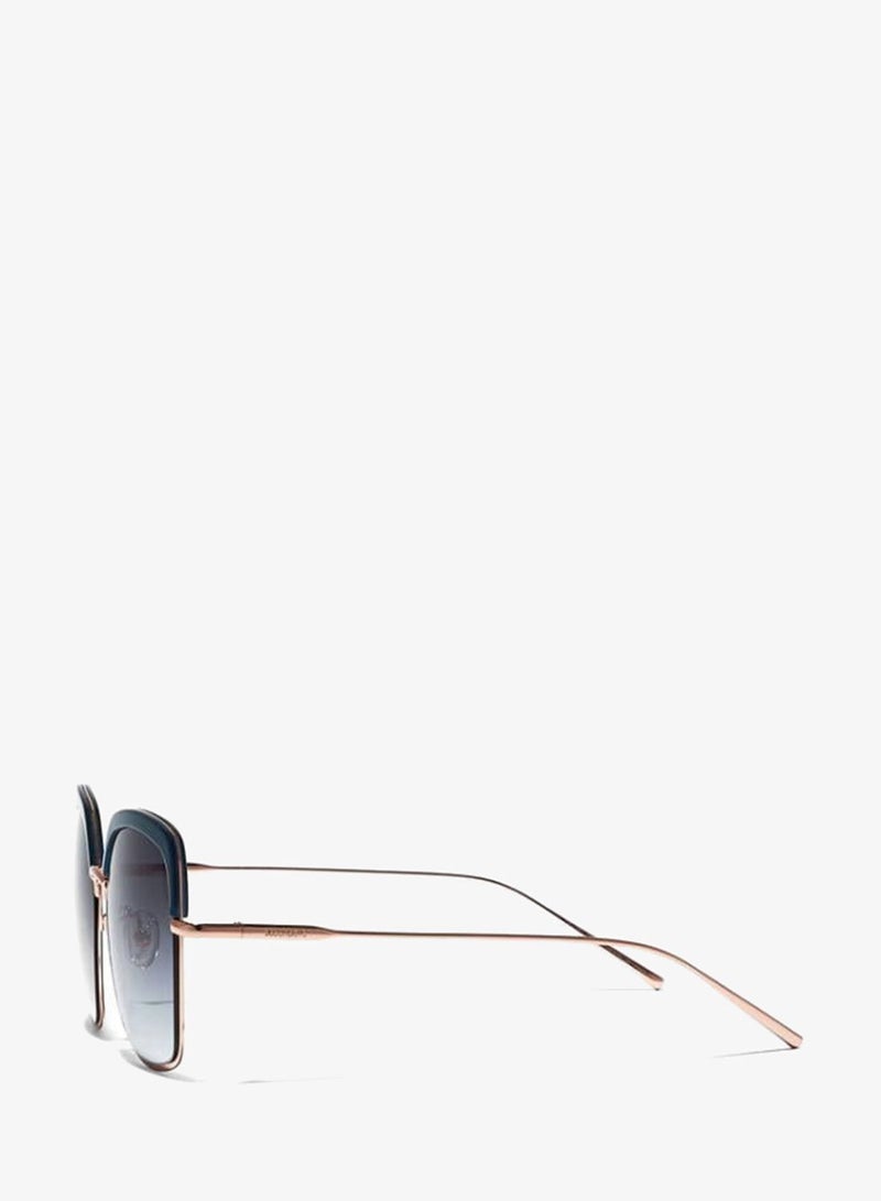 30Sundays SLAY Women Blue Sunglasses - Frame Material: Metal + Acetate - Lens Color: Blue- Frame Color: Blue - Full Rim - Image 3