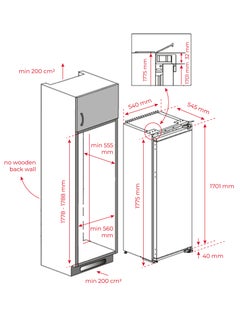 TEKA Built-in Single Door Refrigerator with 4 Safety Glass Shelves, Electronic Adjustable Thermostat & 315 Litres Capacity RSL 73360  - Image 4