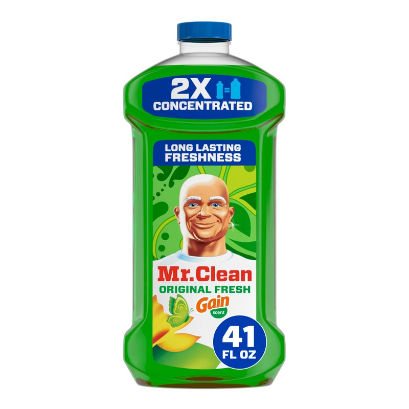Mr Clean Mr. Clean All Purpose Cleaner, Floor Cleaner for Mopping Home, Bathroom, & Kitchen, Cleaning Liquid for Mop & Bucket, Cleaning Supplies, Multi-Surface Dilutable, Gain, 41oz - Image 1