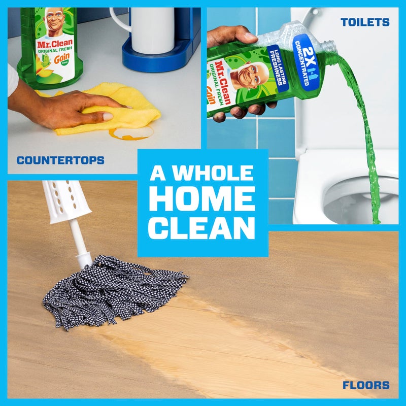 Mr Clean Mr. Clean All Purpose Cleaner, Floor Cleaner for Mopping Home, Bathroom, & Kitchen, Cleaning Liquid for Mop & Bucket, Cleaning Supplies, Multi-Surface Dilutable, Gain, 41oz - Image 3